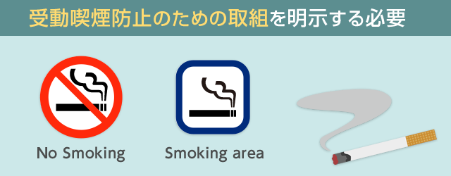 受動喫煙防止のための取組を明示する必要があります