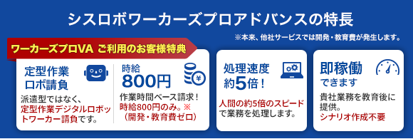 シスロボワーカーズプロアドバンスの特長